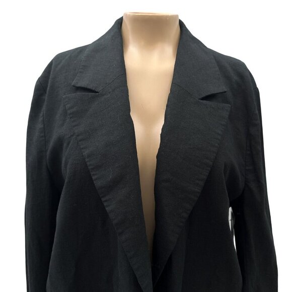 Treasure & Bond Single Breasted Blazer Jacket Black Linen Blend Oversized Size S - Picture 16 of 16